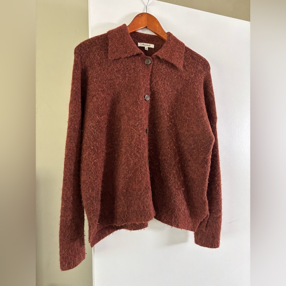 Madewell Button Up Collared Wool Blend Cardigan - image 2